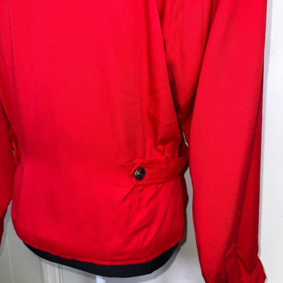 VINTAGE Red Women's Jacket with Cinched Waist and Buttons - Picture 11 of 14